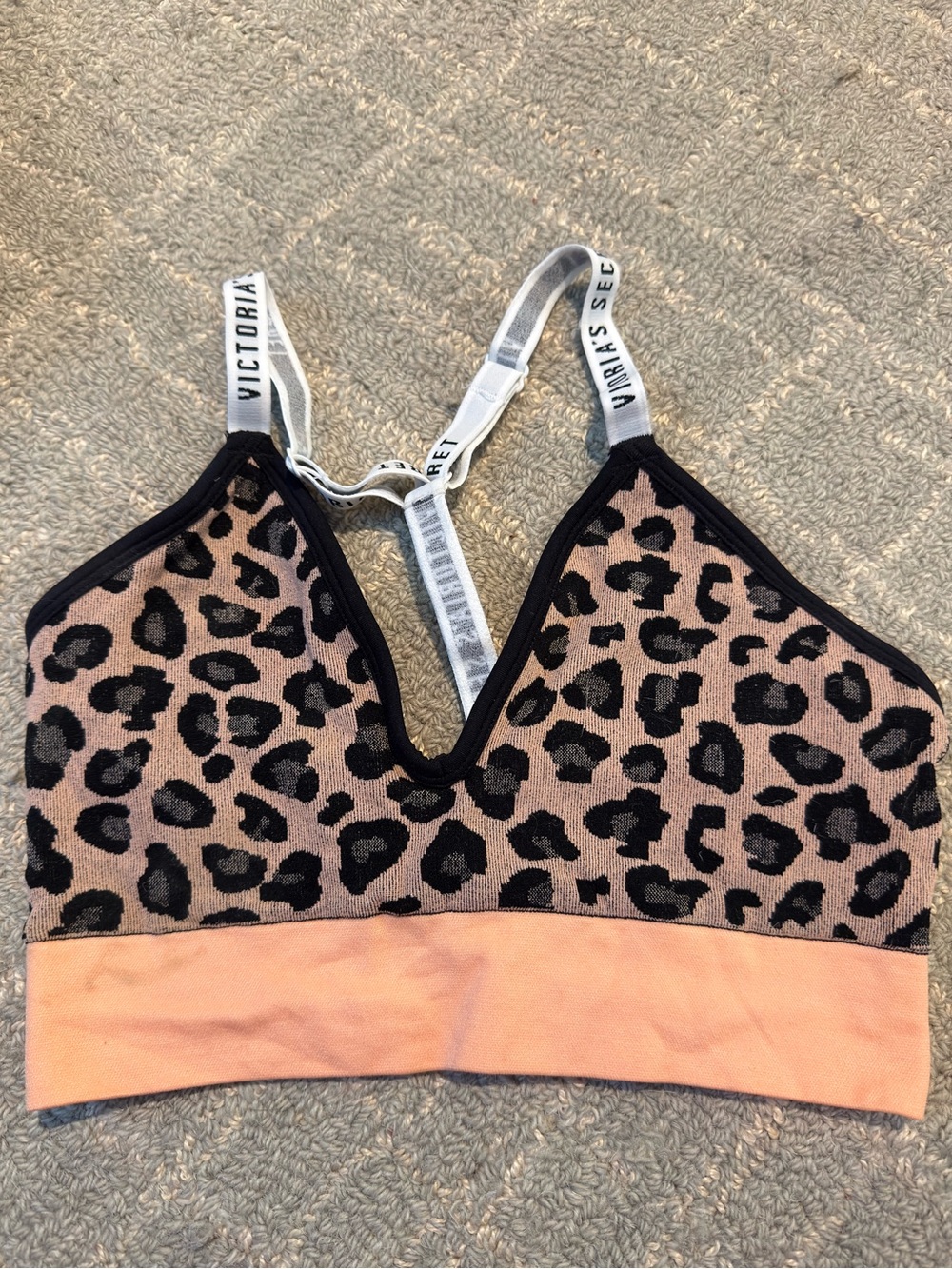 Victoria's Secret Leopard Print Bralette with Peach Band